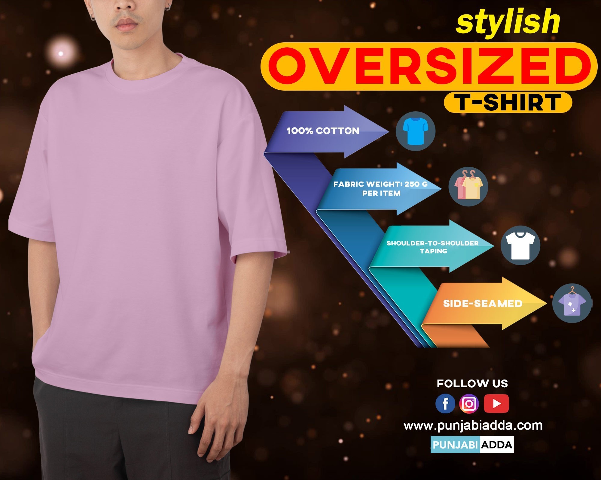 Lilac Oversized T Shirt – Punjabi Adda 